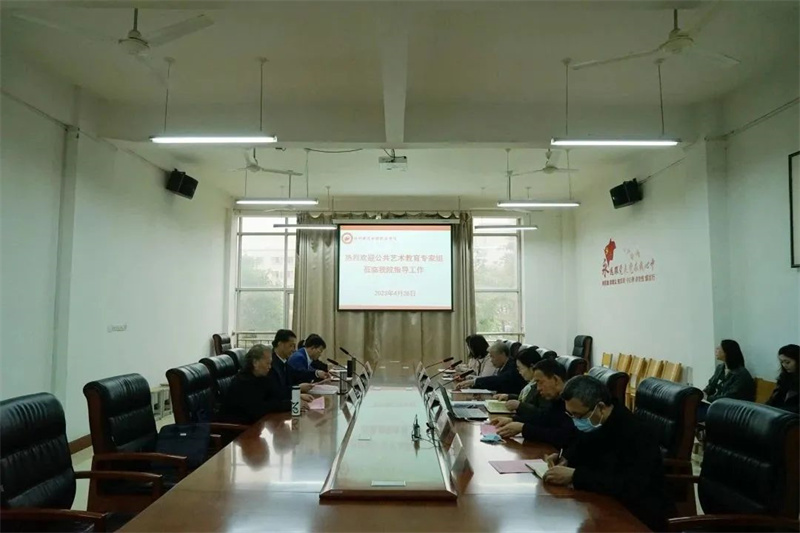 河南省教育厅专家组对必赢公共艺术教育工作进行现场评估指导